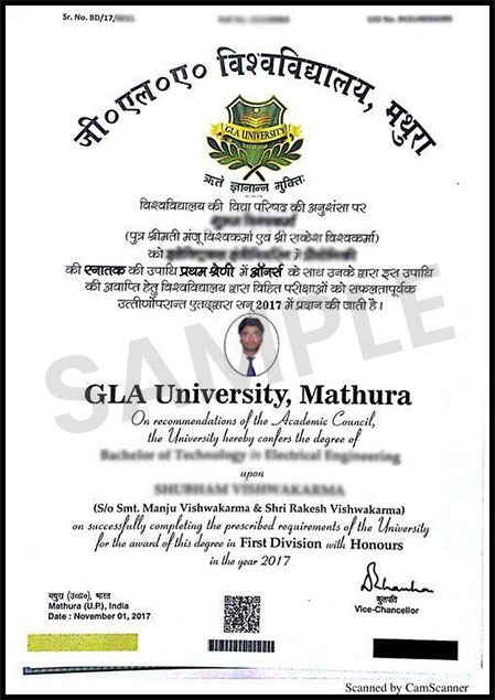 Sample Certificate