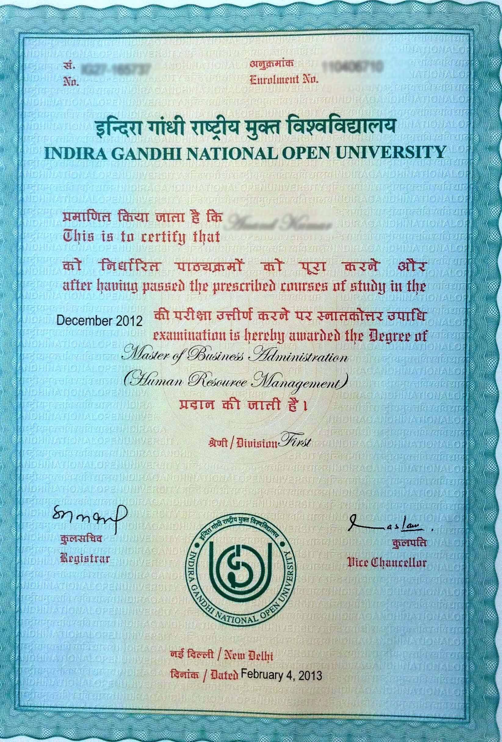 Sample Certificate