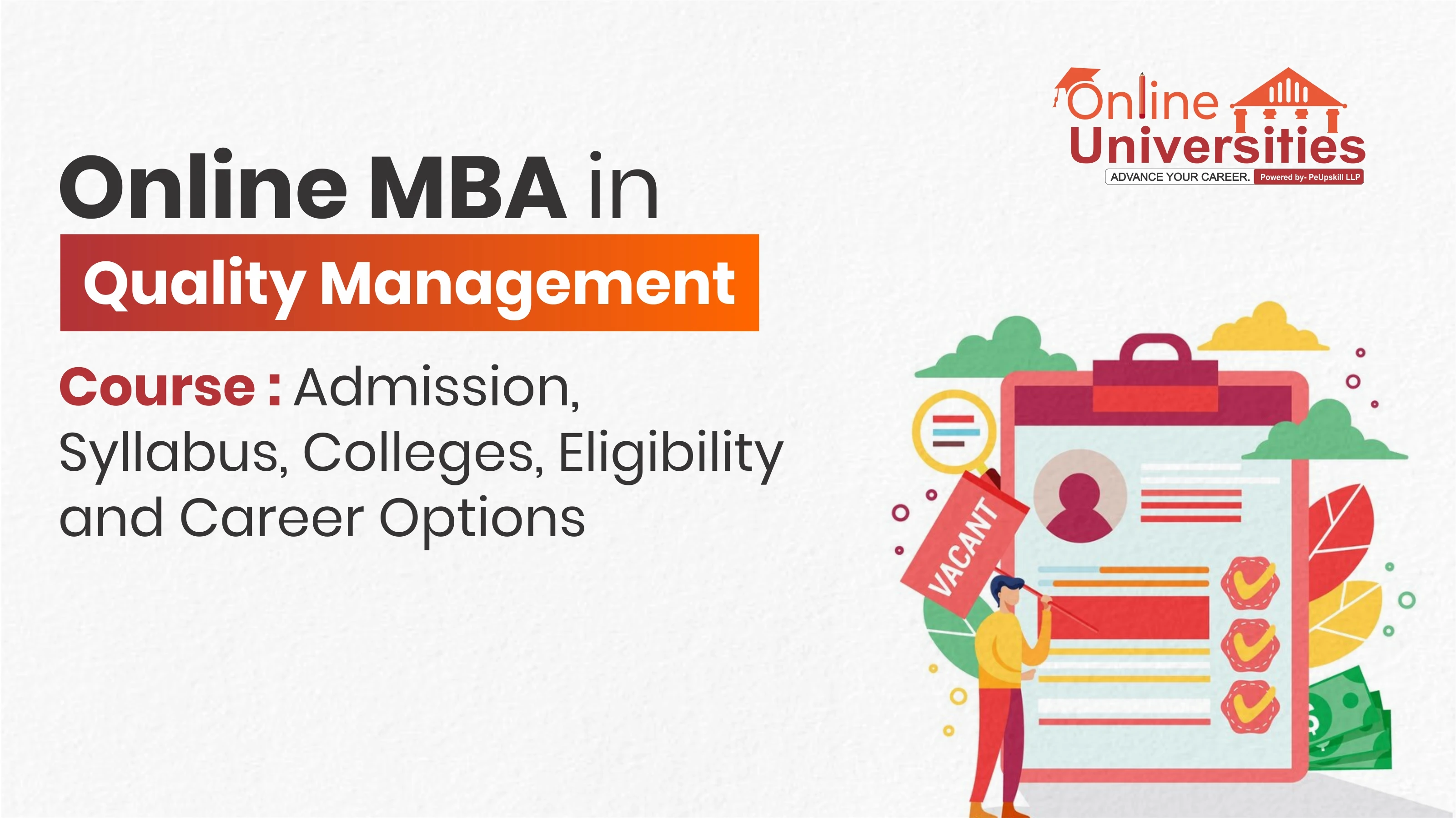 Online MBA In Quality Management Course -  Admission, Syllabus, Colleges, Eligibility and Career Options